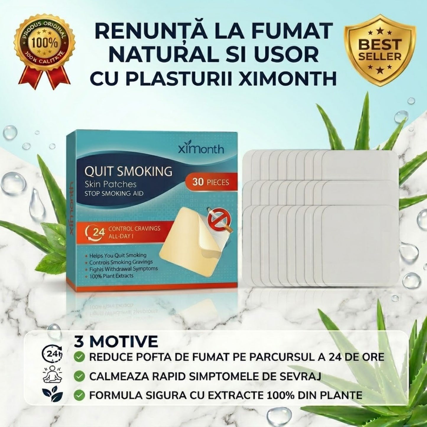 Plasturi anti-fumat - Extracte naturale din plante